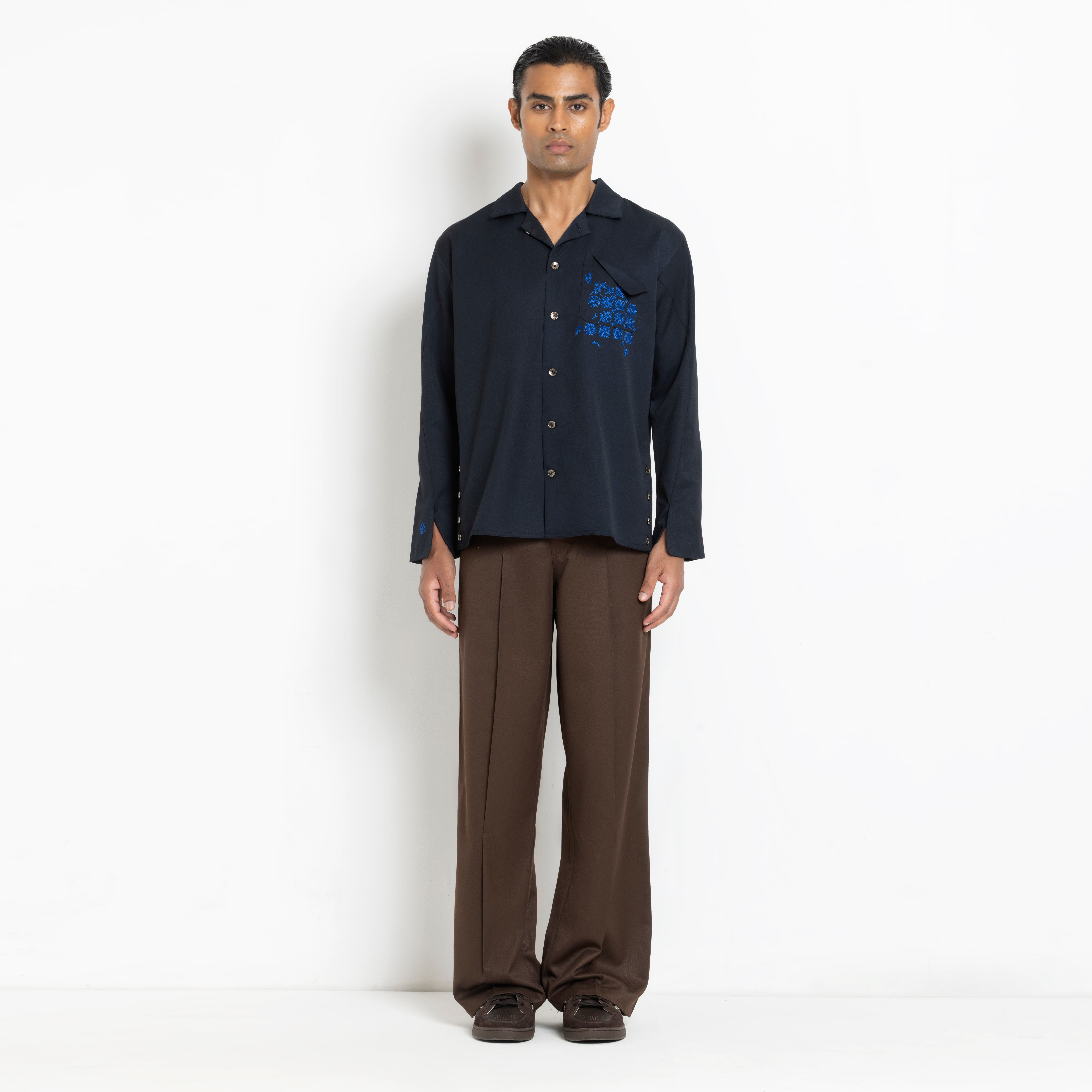 Kara - Workwear Shirt - Navy (Unisex)