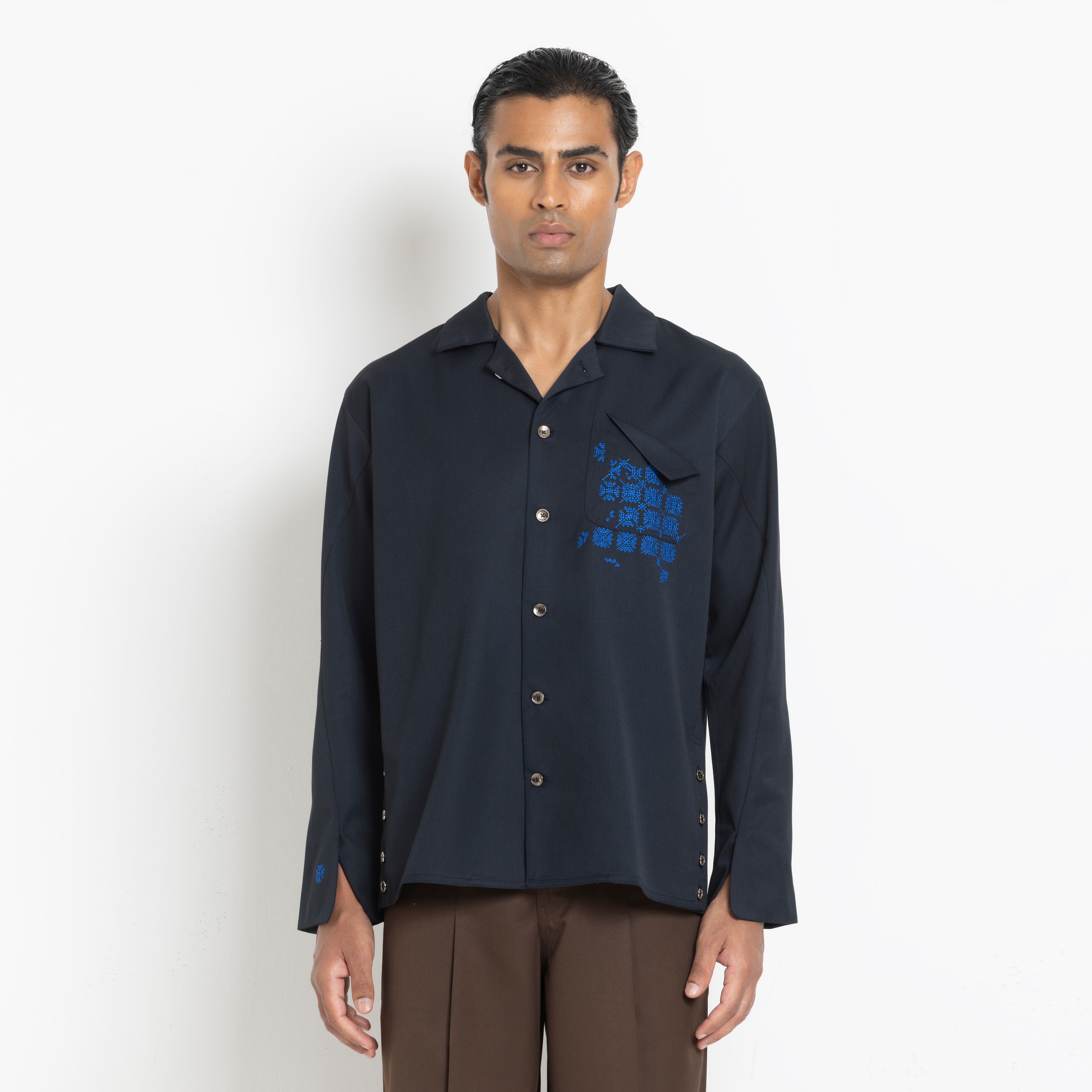 Kara - Workwear Shirt - Navy (Unisex)