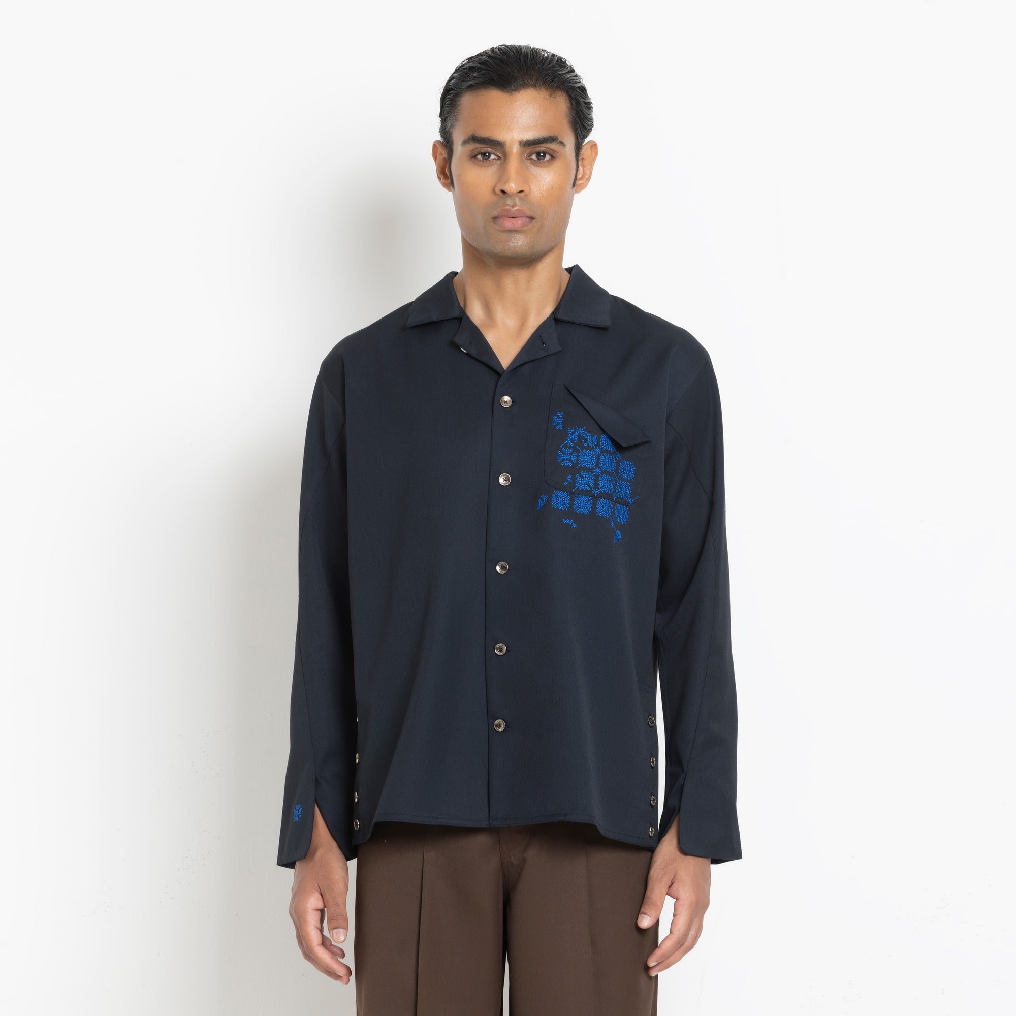 Kara - Workwear Shirt - Navy (Unisex)