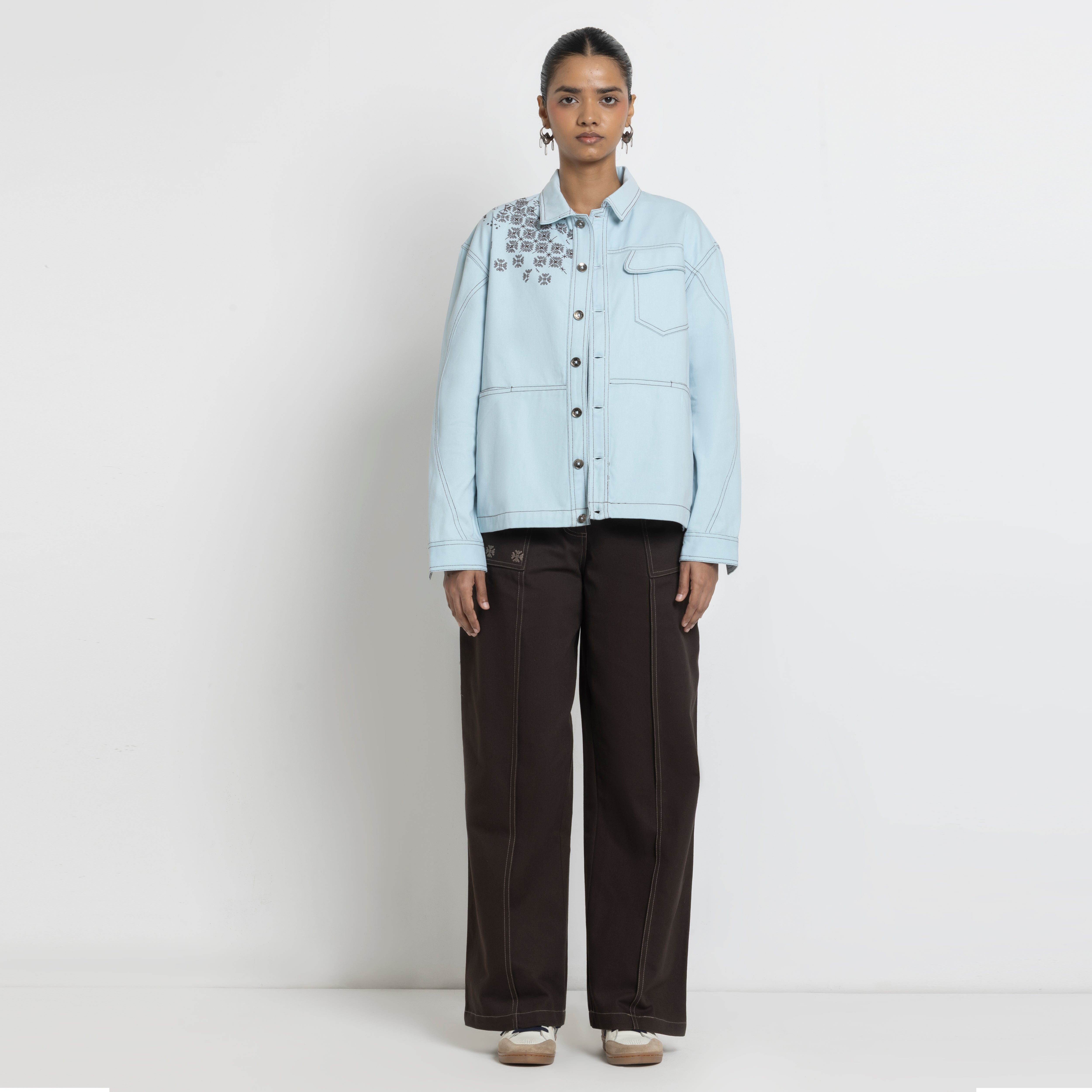 Kara - Utility Shacket - Powder Blue (Unisex)