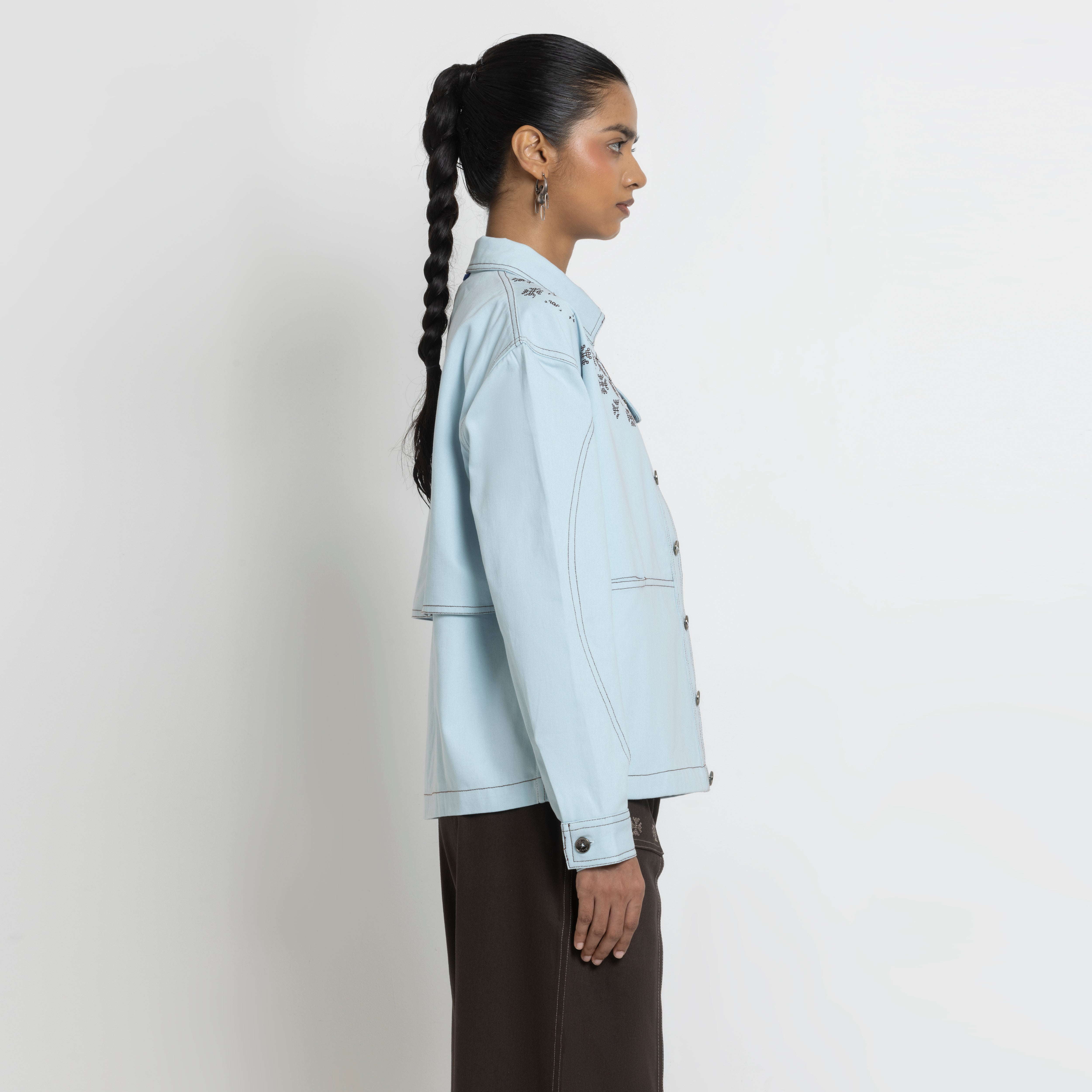 Kara - Utility Shacket - Powder Blue (Unisex)