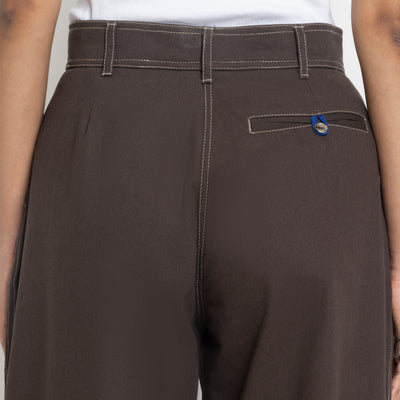 Kara - Pintuck Pant - Dark Brown For Women