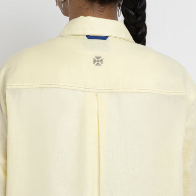 Kara - Cross-collar Shirt - Butter Yellow For Women