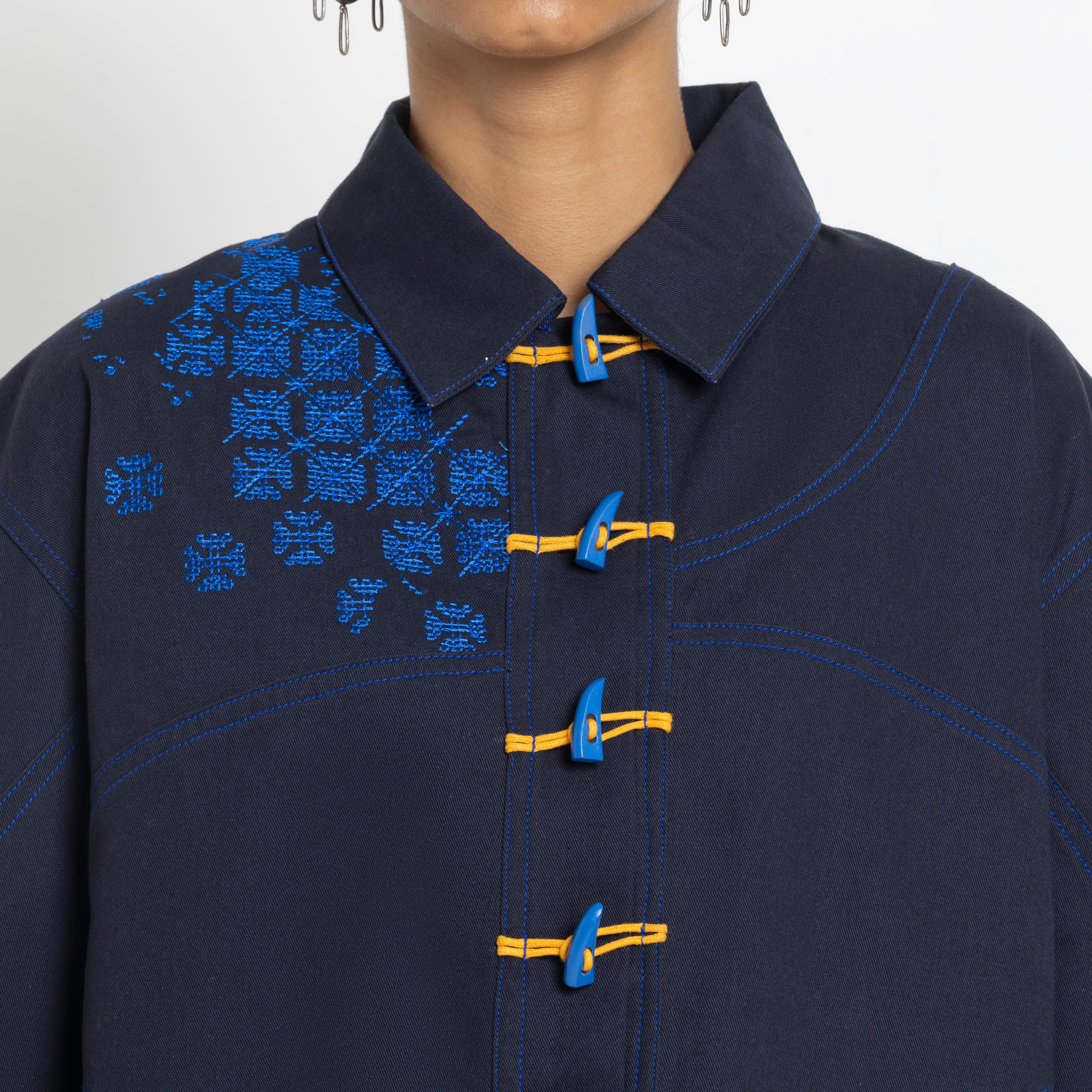 Kara - Toggle Shacket - Navy (Unisex)