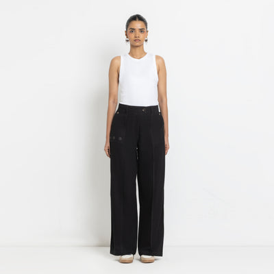 Kara - Pintuck Pant - Black For Women