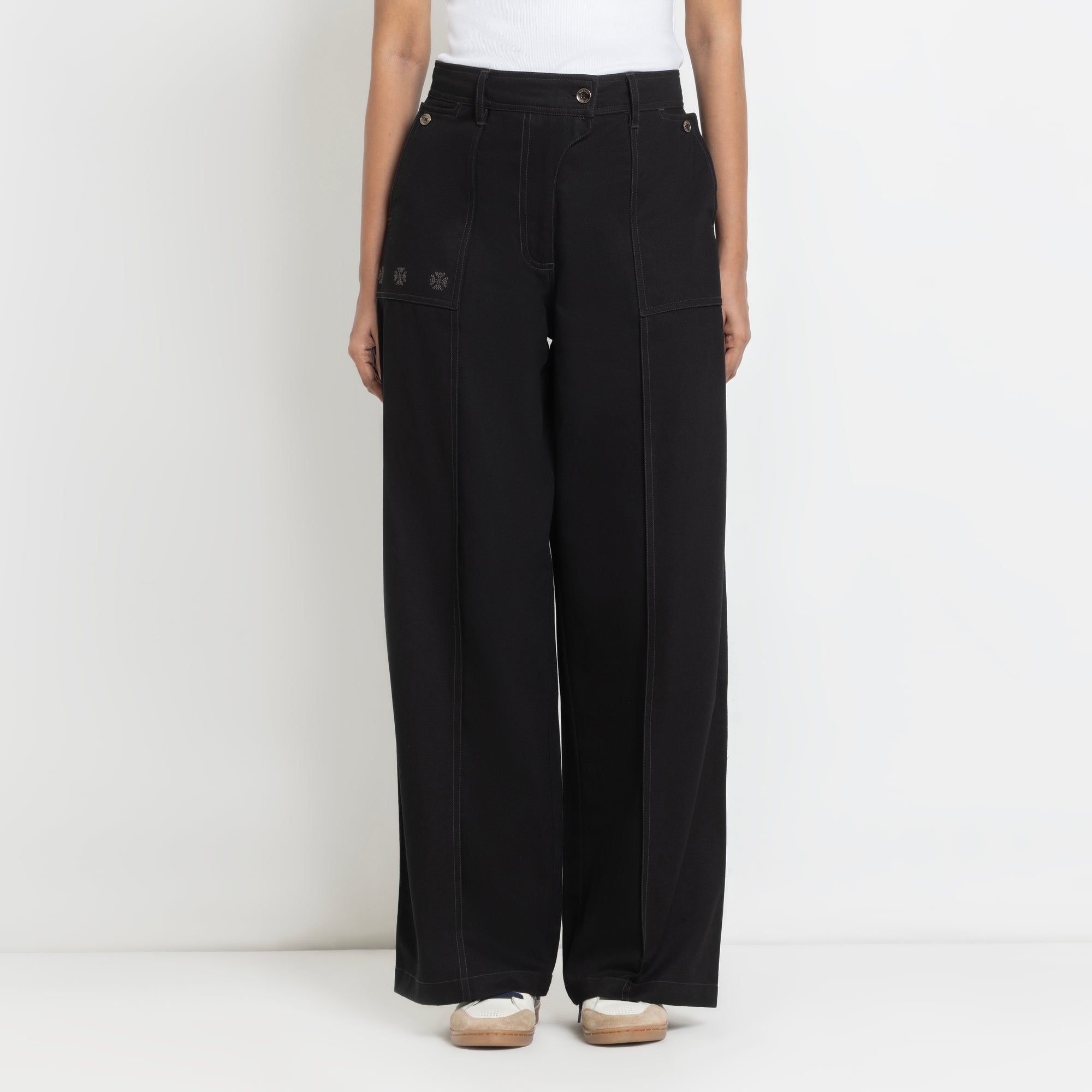 Kara - Pintuck Pant - Black For Women