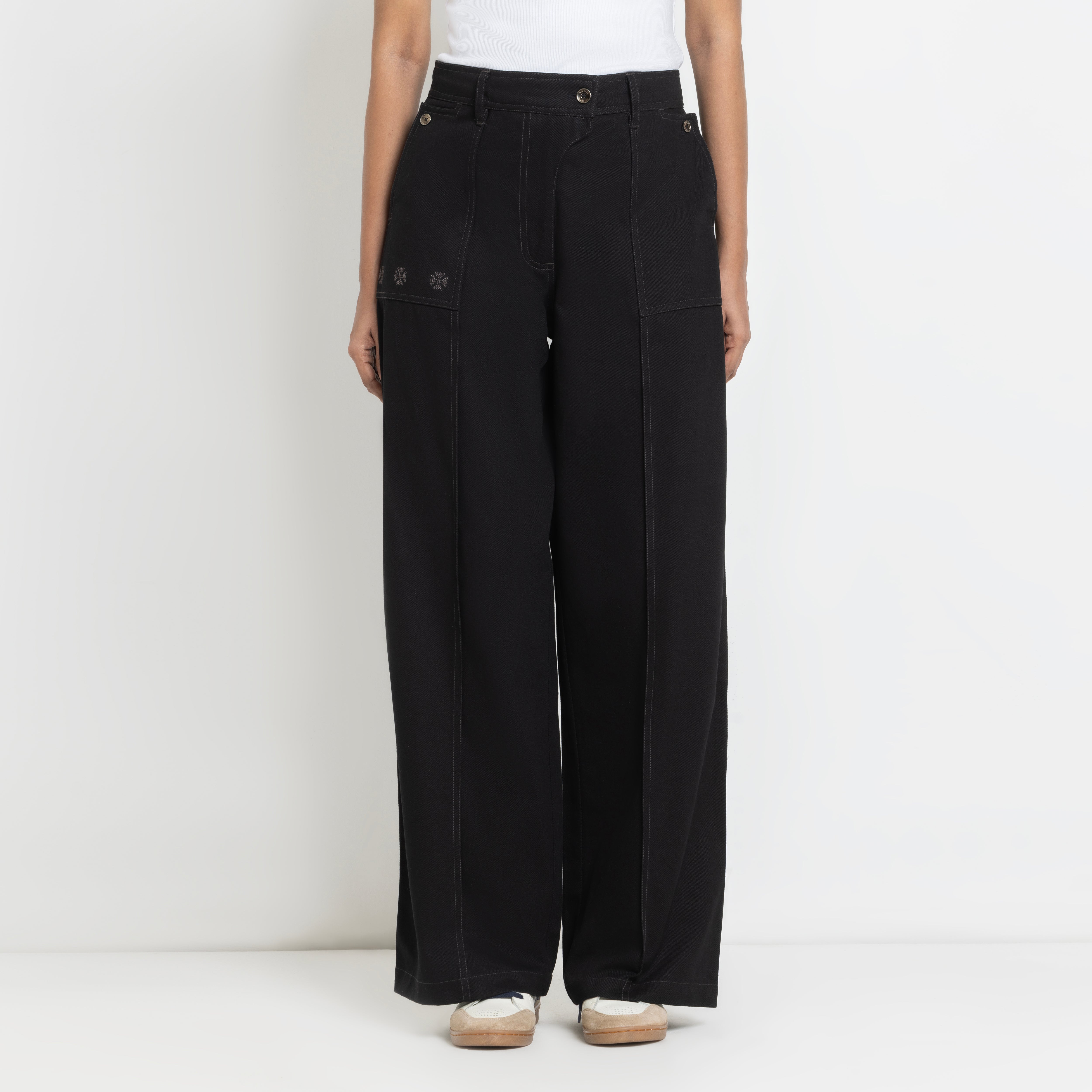 Kara - Pintuck Pant - Black For Women