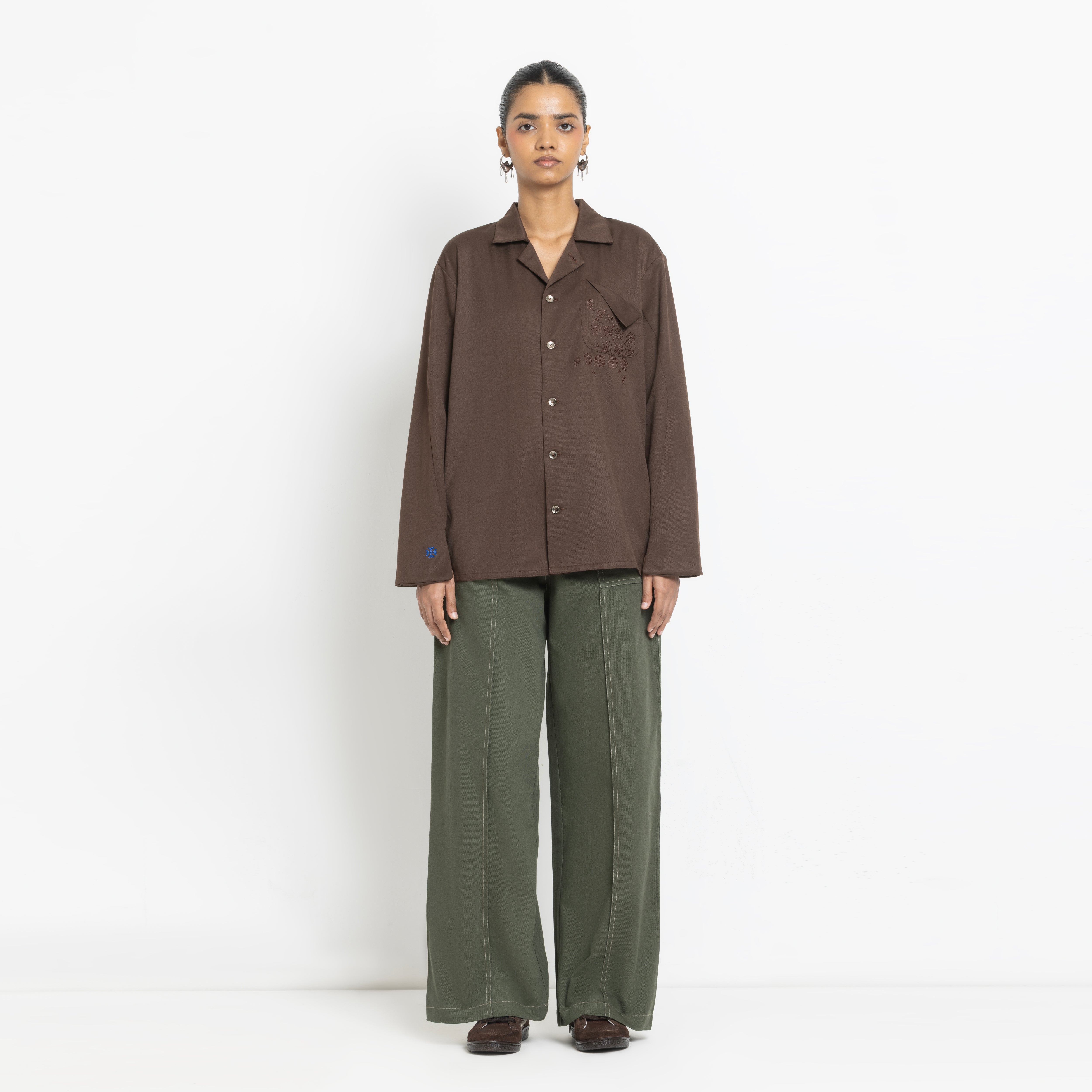 Kara - Workwear Shirt - Dark Brown (Unisex)