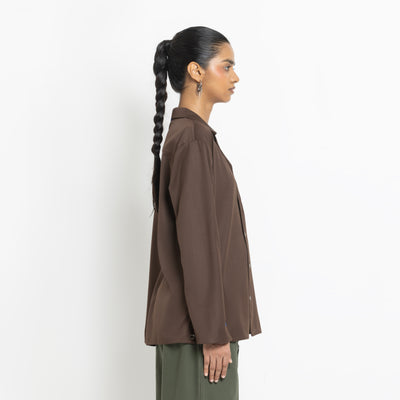 Kara - Workwear Shirt - Dark Brown (Unisex)