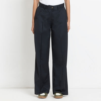 Kara - Pleat Trouser - Navy For Women
