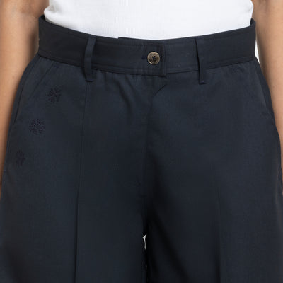 Kara - Pleat Trouser - Navy For Women
