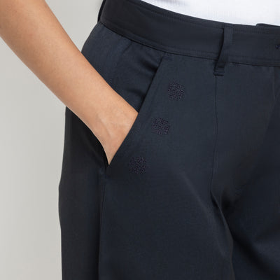 Kara - Pleat Trouser - Navy For Women