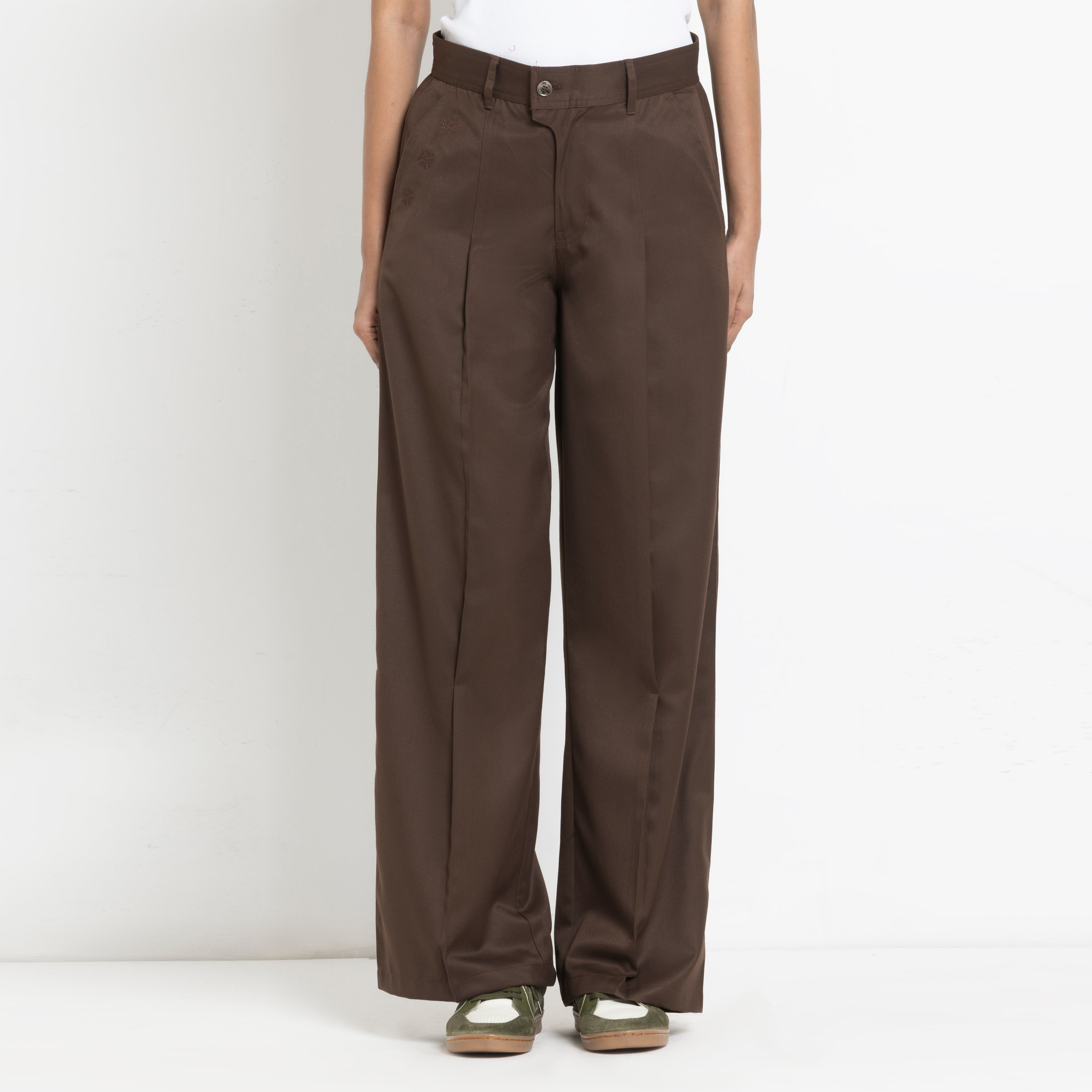 Kara - Pleat Trouser - Dark Brown For Women