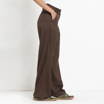 Kara - Pleat Trouser - Dark Brown For Women