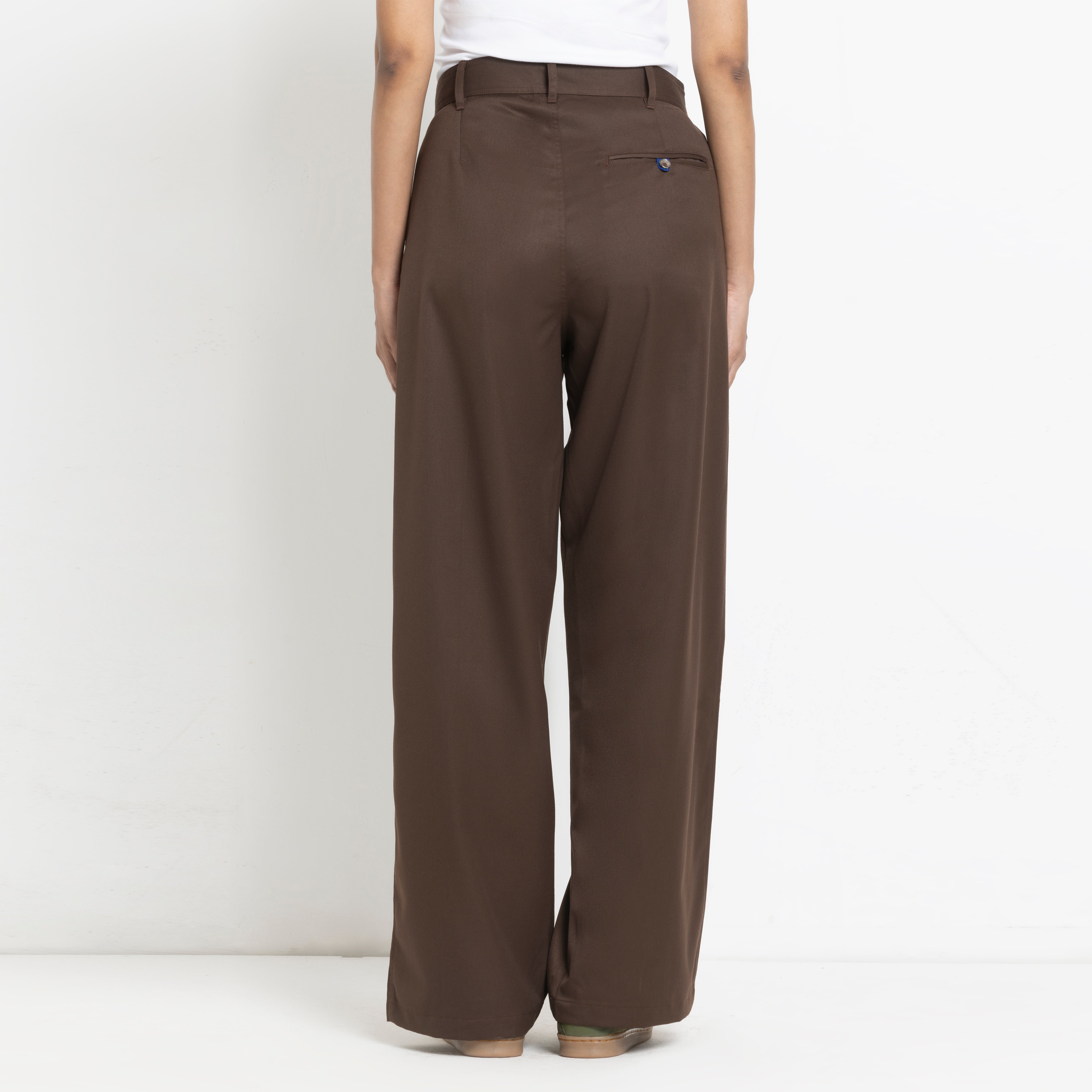 Kara - Pleat Trouser - Dark Brown For Women