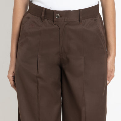 Kara - Pleat Trouser - Dark Brown For Women