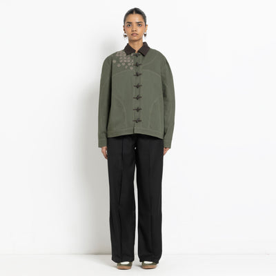 Kara - Toggle Shacket - Olive Green (Unisex)