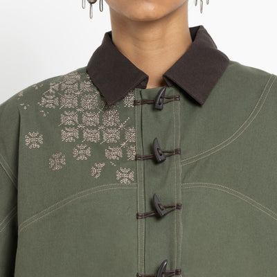 Kara - Toggle Shacket - Olive Green (Unisex)