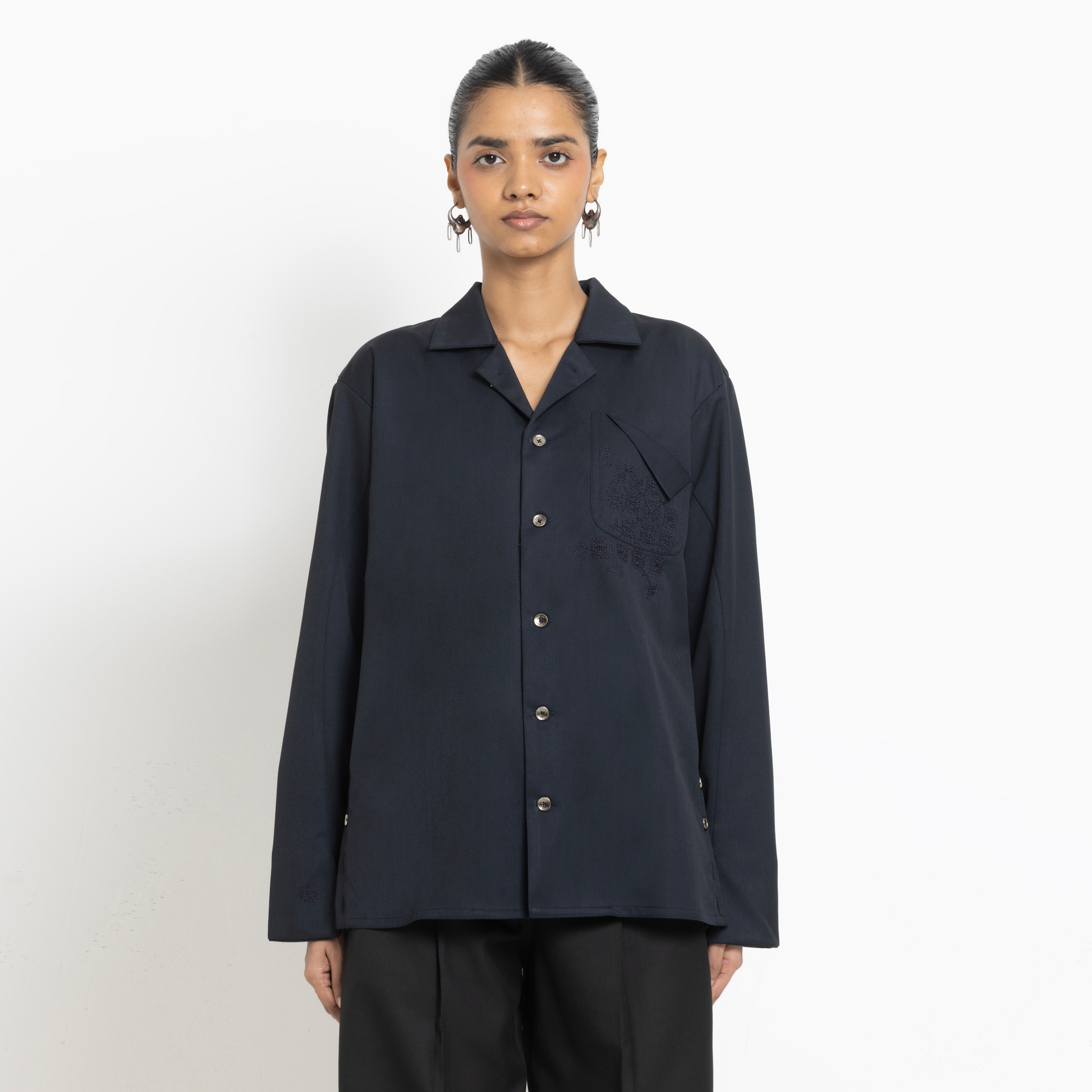 Kara - Workwear Shirt - Navy (Unisex)