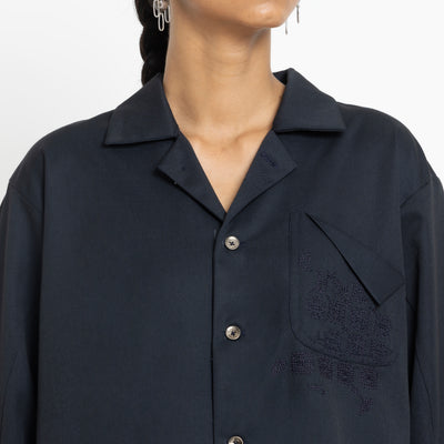 Kara - Workwear Shirt - Navy (Unisex)