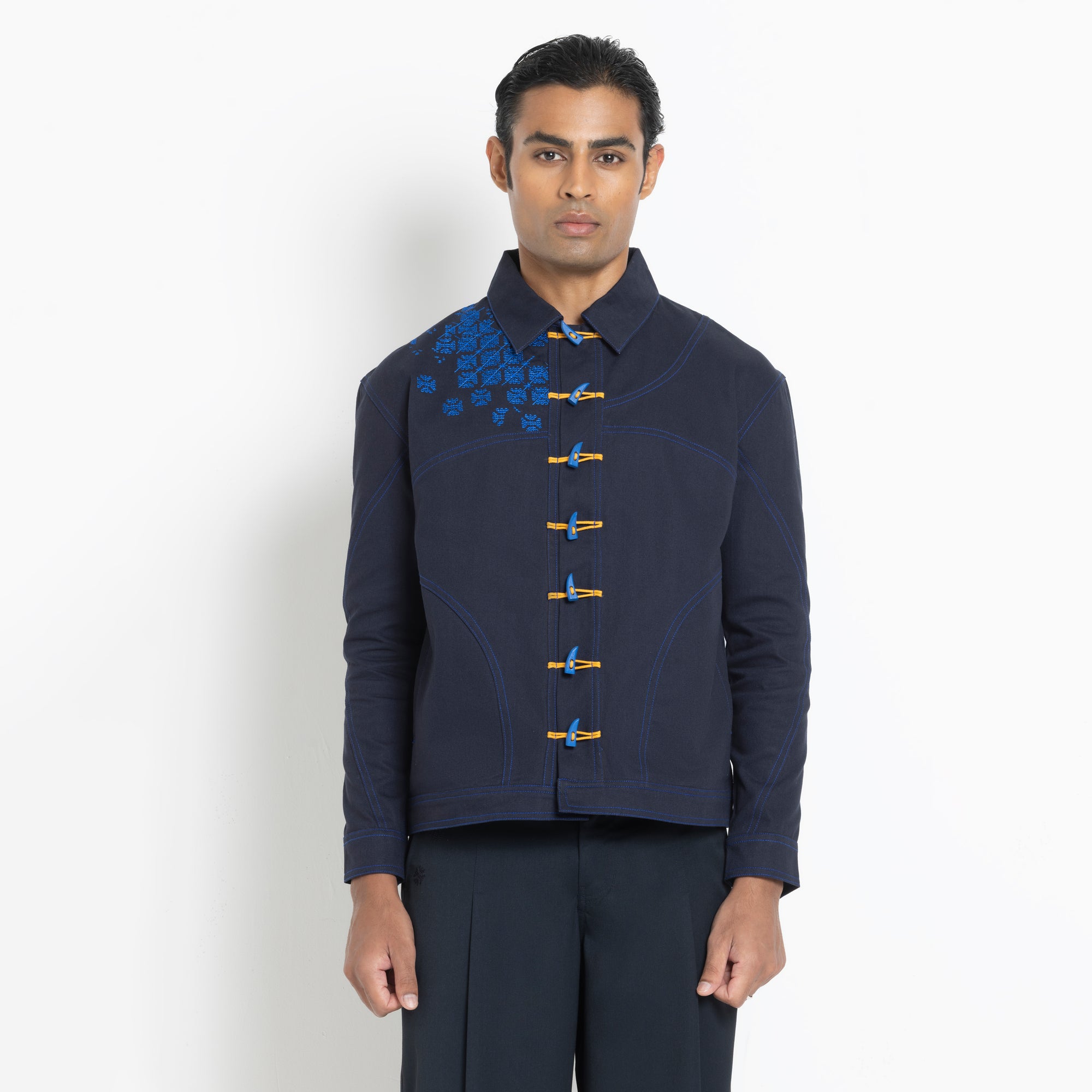 Kara - Toggle Shacket - Navy (Unisex)