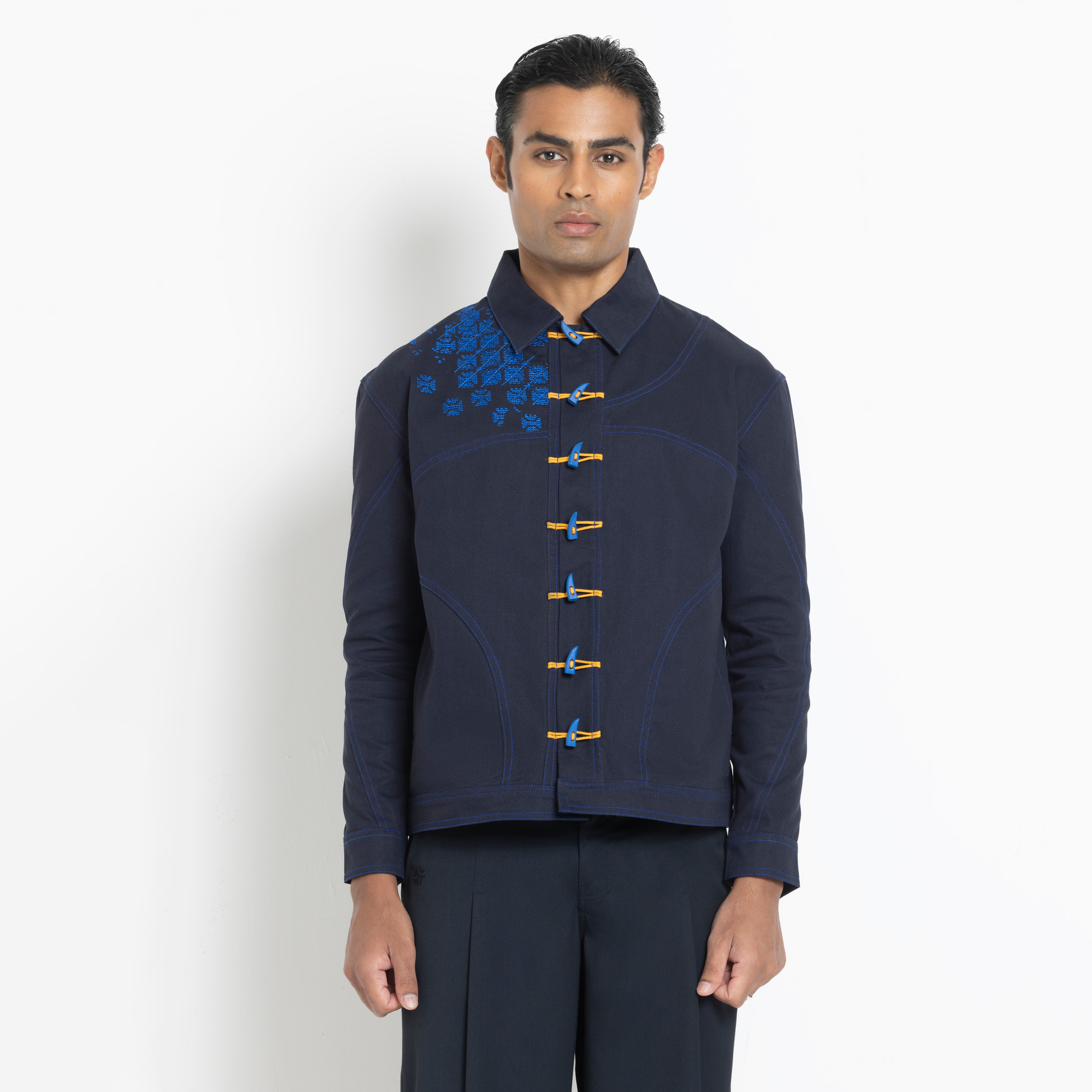Kara - Toggle Shacket - Navy (Unisex)