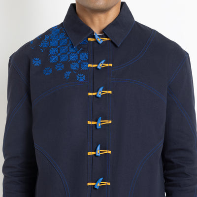 Kara - Toggle Shacket - Navy (Unisex)