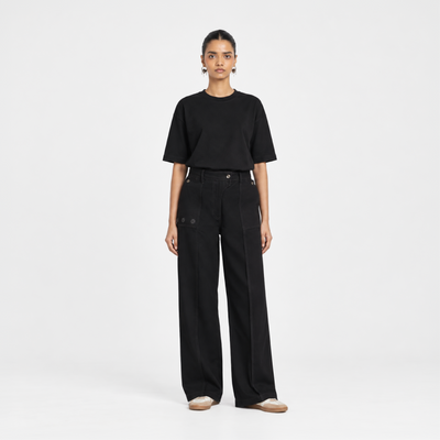 Kara - Pintuck Pant - Black For Women