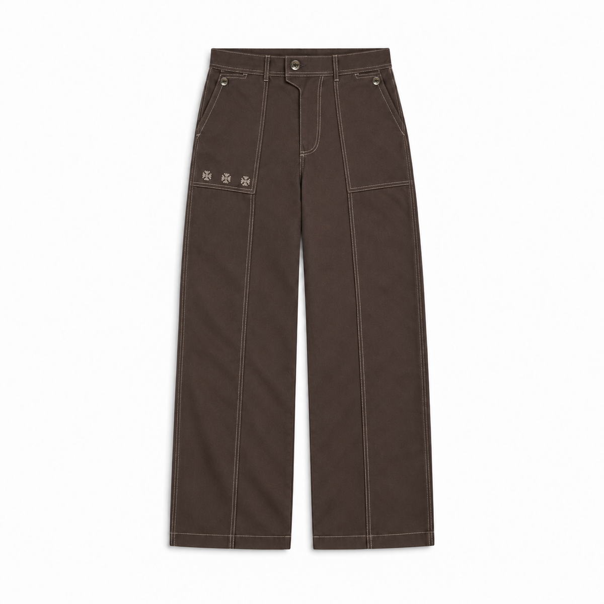Kara - Pintuck Pant - Dark Brown For Women