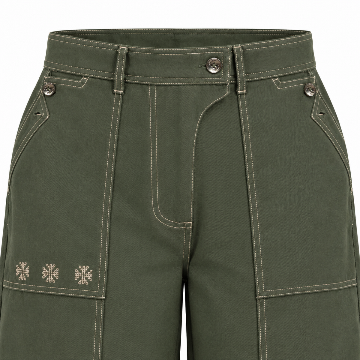 Kara - Pintuck Pant - Olive Green For Women