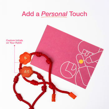 Giftwrapping with Customized Initials Rakhi (Set of 2)