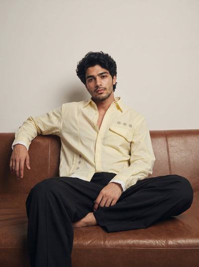 Kara - Deconstructed shirt - Butter Yellow For Men