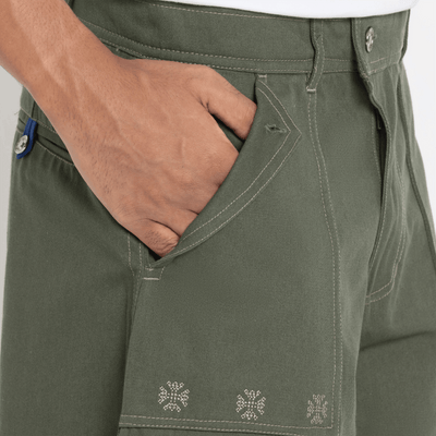 Kara - Pintuck Pant - Olive Green For Men