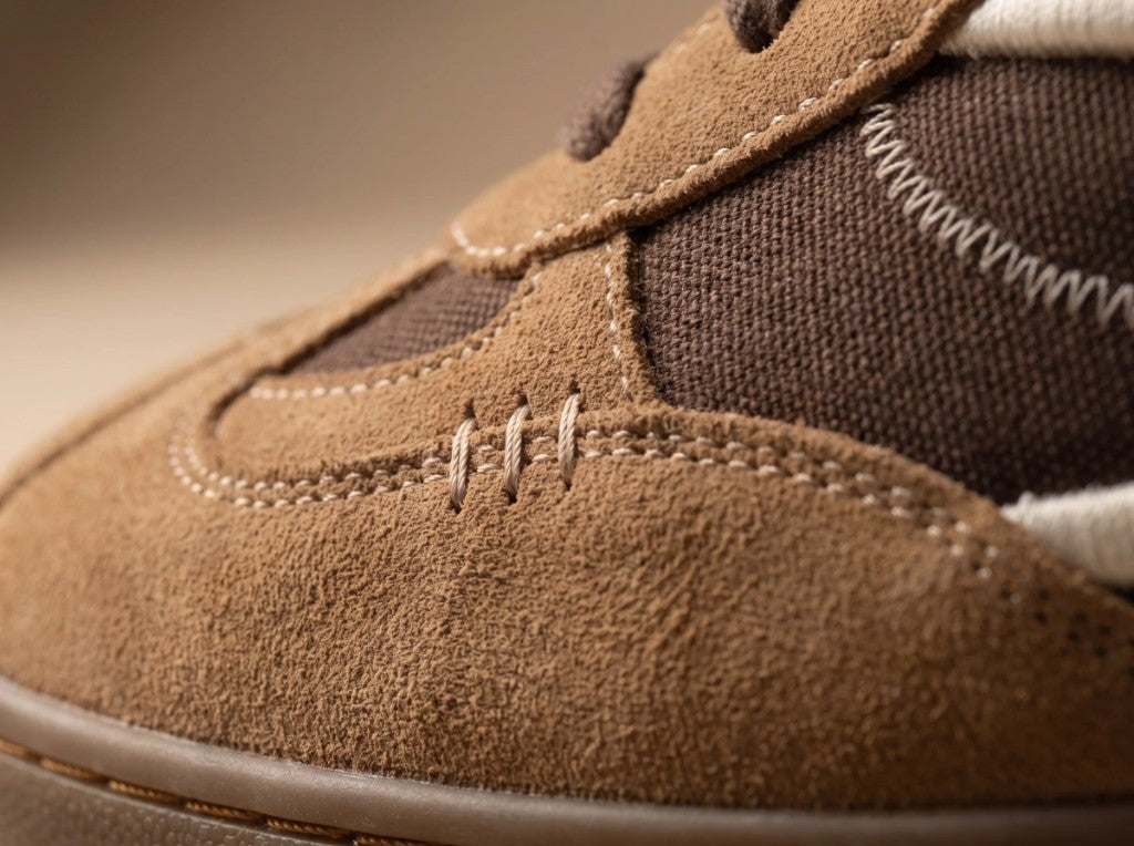 Velvety suede and brown canvas on Filter Brown